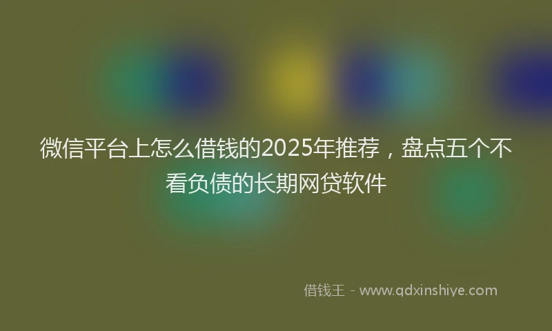 微信平台上怎么借钱的2025年推荐，盘点五个不看负债的长期网贷软件