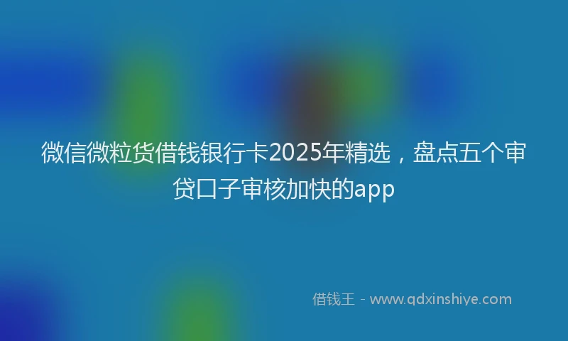 微信微粒货借钱银行卡2025年精选，盘点五个审贷口子审核加快的app