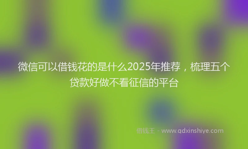微信可以借钱花的是什么2025年推荐，梳理五个贷款好做不看征信的平台