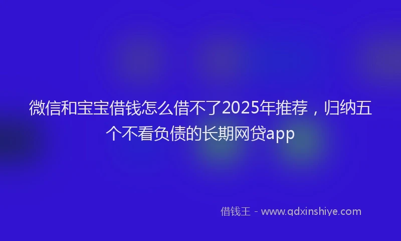 微信和宝宝借钱怎么借不了2025年推荐，归纳五个不看负债的长期网贷app
