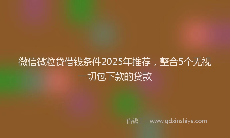 微信微粒贷借钱条件2025年推荐，整合5个无视一切包下款的贷款
