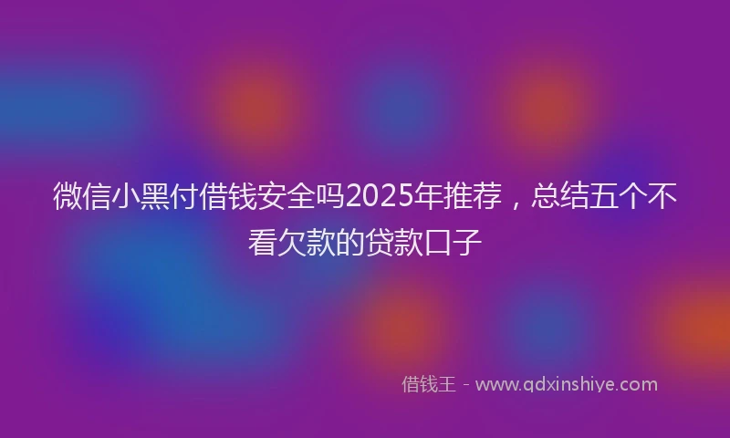 微信小黑付借钱安全吗2025年推荐，总结五个不看欠款的贷款口子