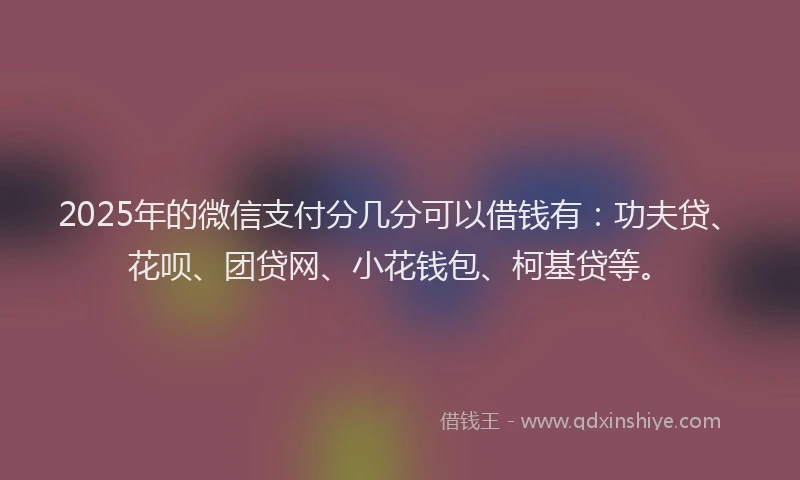 2025年的微信支付分几分可以借钱有：功夫贷、花呗、团贷网、小花钱包、柯基贷等。
