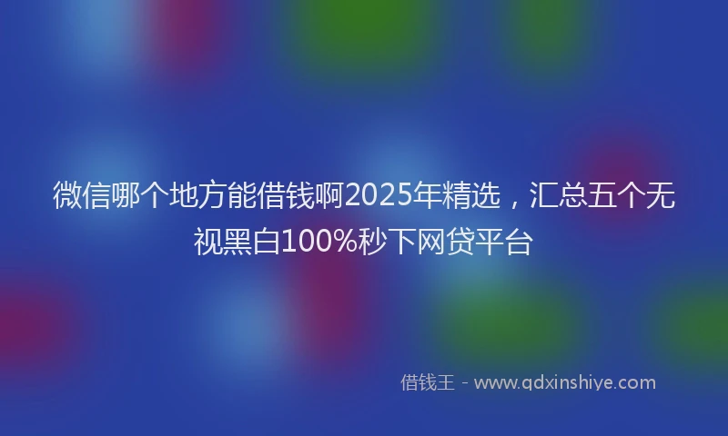 微信哪个地方能借钱啊2025年精选，汇总五个无视黑白100%秒下网贷平台