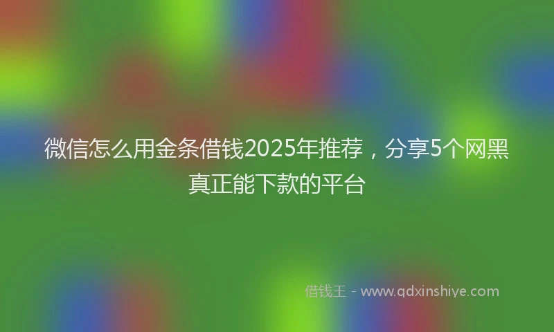 微信怎么用金条借钱2025年推荐，分享5个网黑真正能下款的平台