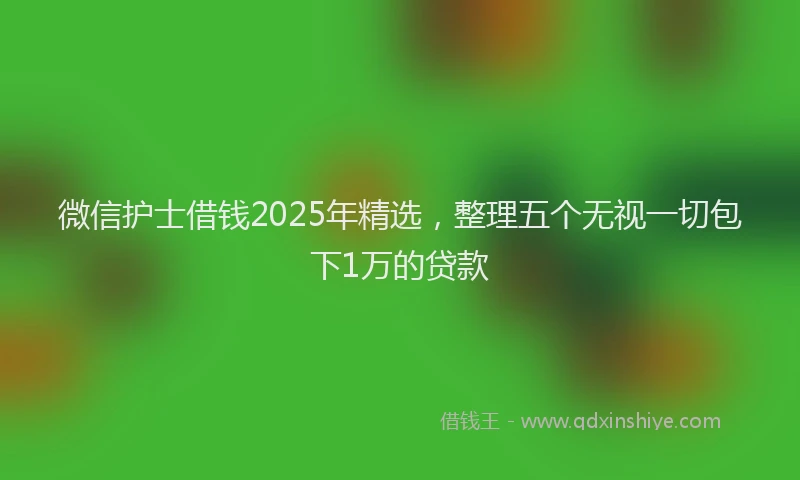 微信护士借钱2025年精选，整理五个无视一切包下1万的贷款
