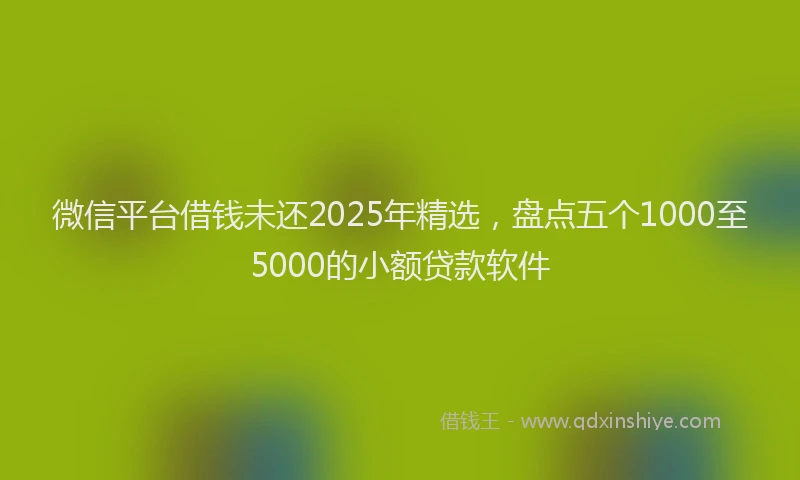 微信平台借钱未还2025年精选，盘点五个1000至5000的小额贷款软件
