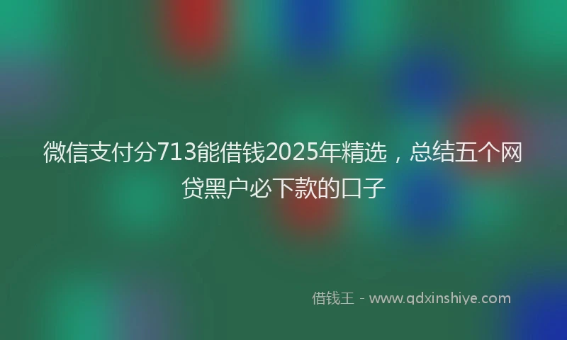 微信支付分713能借钱2025年精选，总结五个网贷黑户必下款的口子