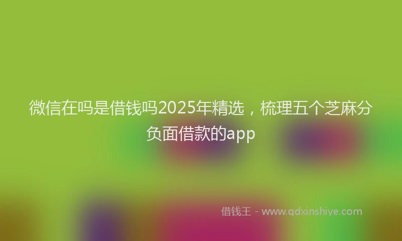 微信在吗是借钱吗2025年精选，梳理五个芝麻分负面借款的app