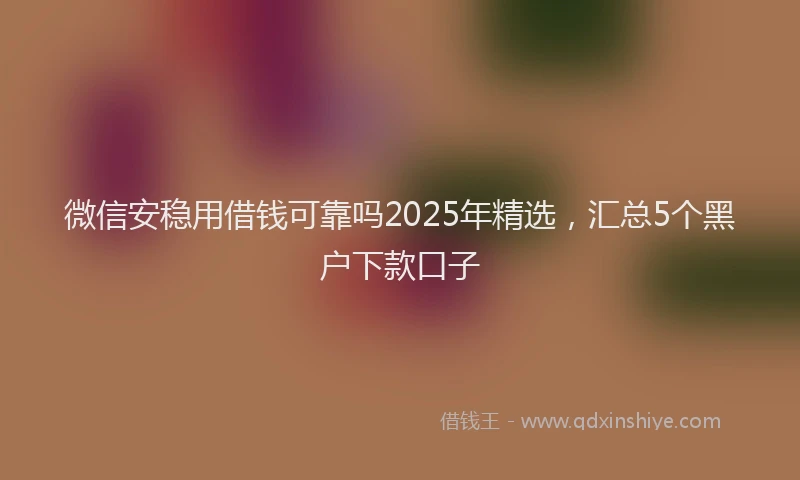 微信安稳用借钱可靠吗2025年精选，汇总5个黑户下款口子