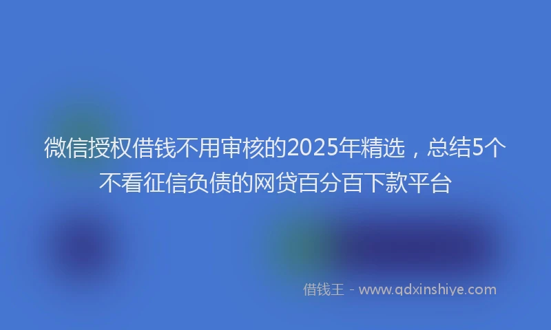 微信授权借钱不用审核的2025年精选，总结5个不看征信负债的网贷百分百下款平台