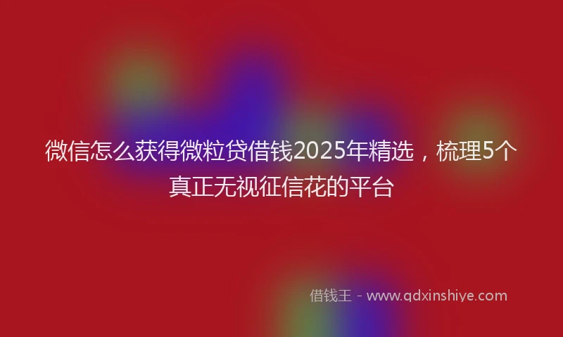 微信怎么获得微粒贷借钱2025年精选，梳理5个真正无视征信花的平台