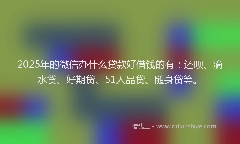 2025年的微信办什么贷款好借钱的有：还呗、滴水贷、好期贷、51人品贷、随身贷等。