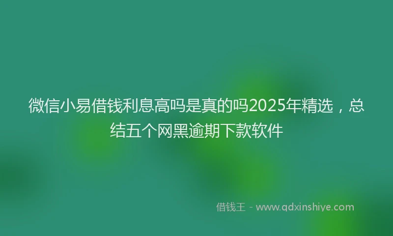 微信小易借钱利息高吗是真的吗2025年精选，总结五个网黑逾期下款软件