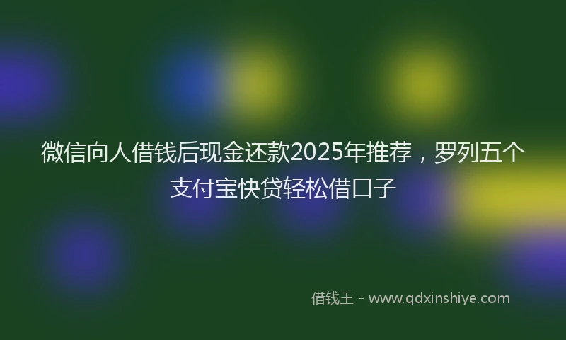 微信向人借钱后现金还款2025年推荐，罗列五个支付宝快贷轻松借口子