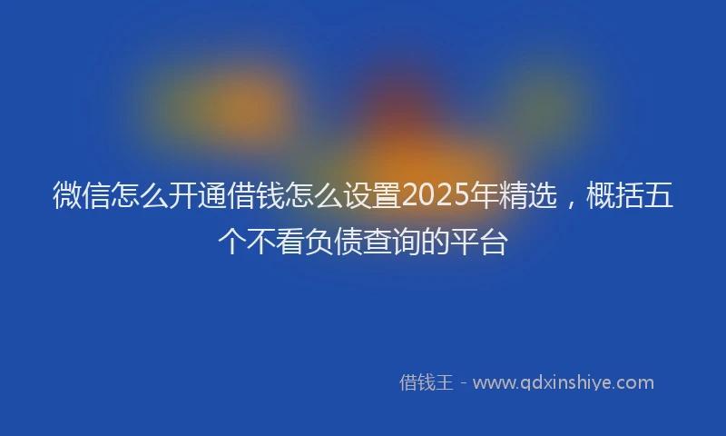 微信怎么开通借钱怎么设置2025年精选，概括五个不看负债查询的平台
