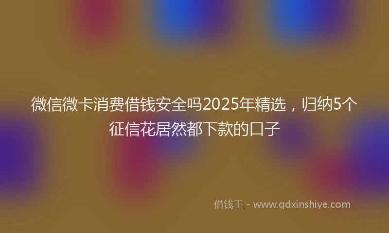 微信微卡消费借钱安全吗2025年精选，归纳5个征信花居然都下款的口子