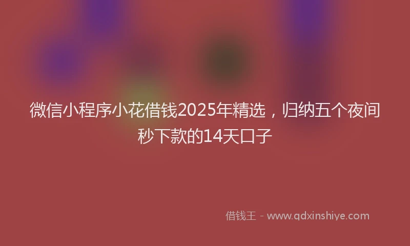 微信小程序小花借钱2025年精选，归纳五个夜间秒下款的14天口子