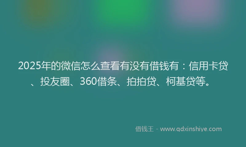 2025年的微信怎么查看有没有借钱有：信用卡贷、投友圈、360借条、拍拍贷、柯基贷等。