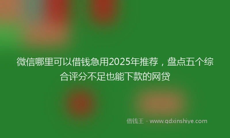 微信哪里可以借钱急用2025年推荐，盘点五个综合评分不足也能下款的网贷