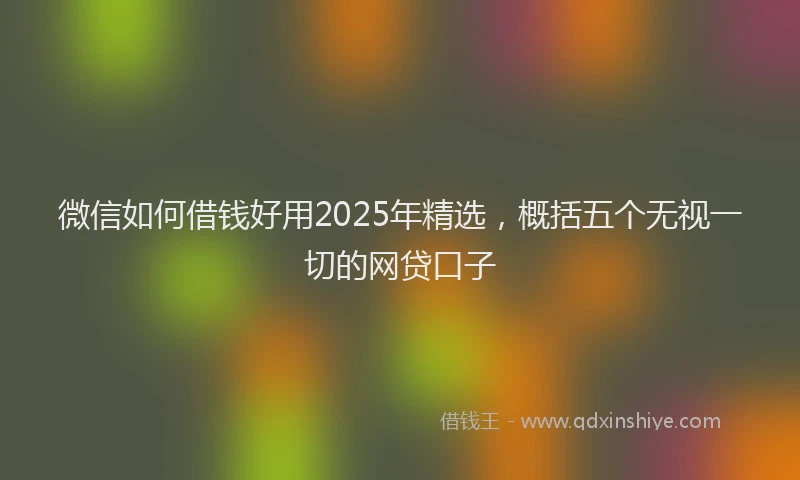 微信如何借钱好用2025年精选，概括五个无视一切的网贷口子