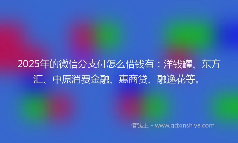 2025年的微信分支付怎么借钱有：洋钱罐、东方汇、中原消费金融、惠商贷、融逸花等。