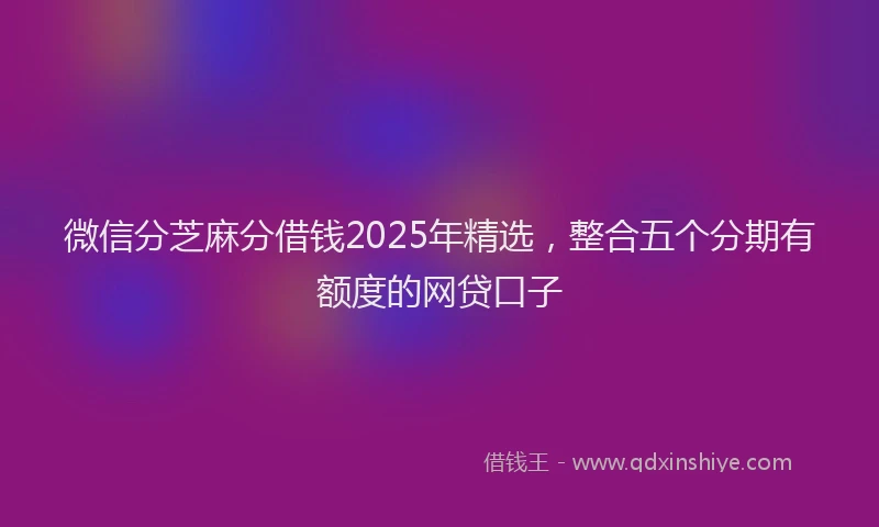 微信分芝麻分借钱2025年精选，整合五个分期有额度的网贷口子