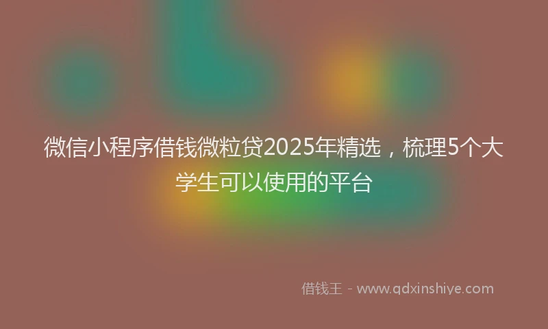 微信小程序借钱微粒贷2025年精选，梳理5个大学生可以使用的平台