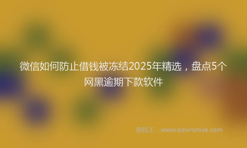 微信如何防止借钱被冻结2025年精选，盘点5个网黑逾期下款软件