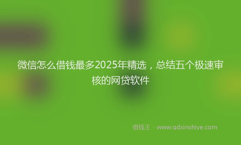 微信怎么借钱最多2025年精选，总结五个极速审核的网贷软件