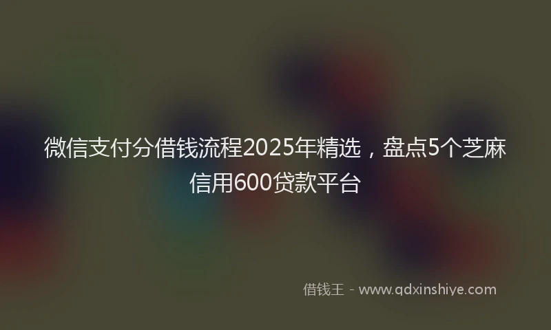 微信支付分借钱流程2025年精选，盘点5个芝麻信用600贷款平台