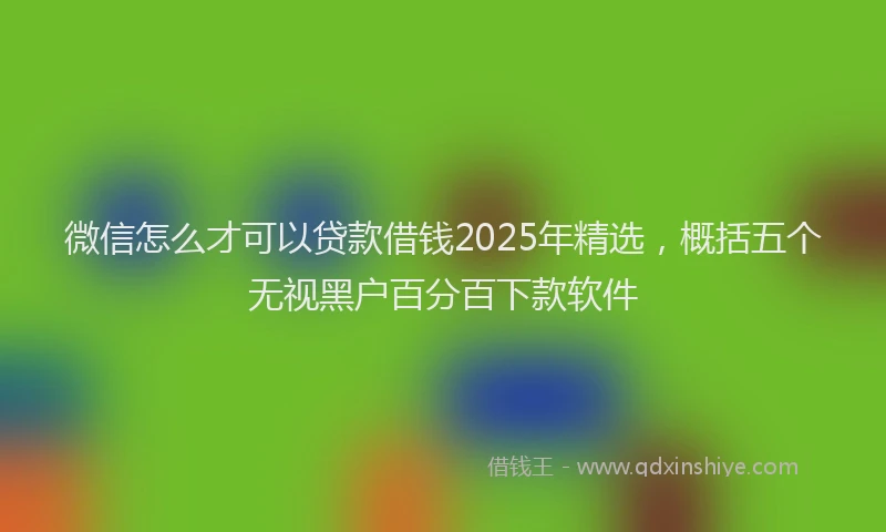 微信怎么才可以贷款借钱2025年精选，概括五个无视黑户百分百下款软件