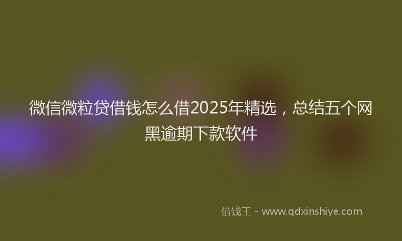 微信微粒贷借钱怎么借2025年精选，总结五个网黑逾期下款软件