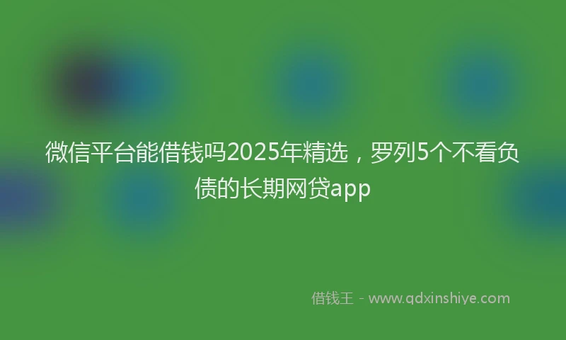 微信平台能借钱吗2025年精选，罗列5个不看负债的长期网贷app
