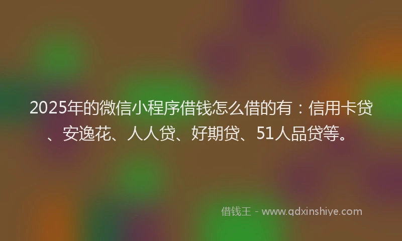 2025年的微信小程序借钱怎么借的有：信用卡贷、安逸花、人人贷、好期贷、51人品贷等。