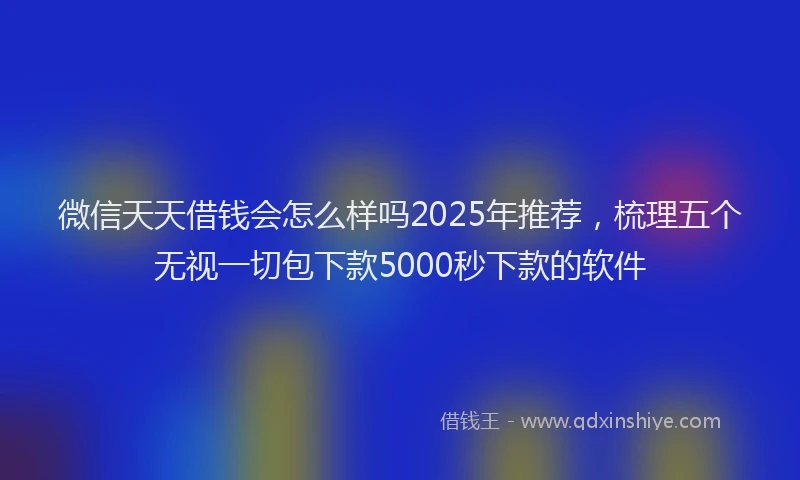 微信天天借钱会怎么样吗2025年推荐，梳理五个无视一切包下款5000秒下款的软件