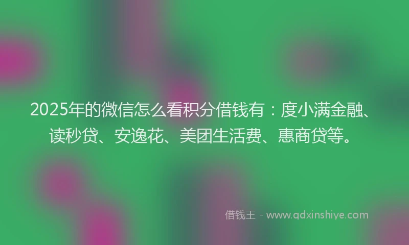 2025年的微信怎么看积分借钱有：度小满金融、读秒贷、安逸花、美团生活费、惠商贷等。
