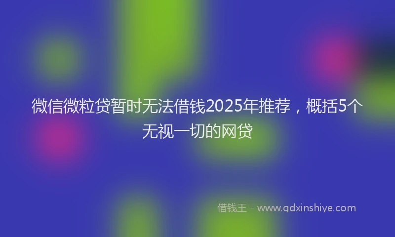 微信微粒贷暂时无法借钱2025年推荐，概括5个无视一切的网贷