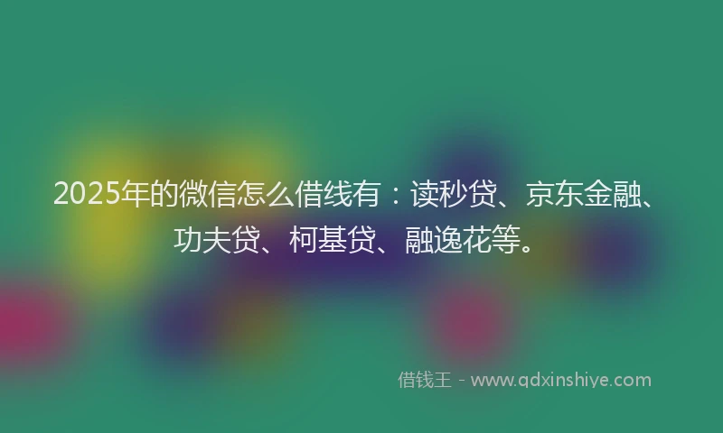2025年的微信怎么借线有：读秒贷、京东金融、功夫贷、柯基贷、融逸花等。