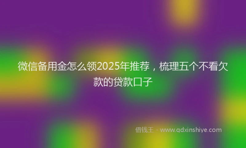 微信备用金怎么领2025年推荐，梳理五个不看欠款的贷款口子