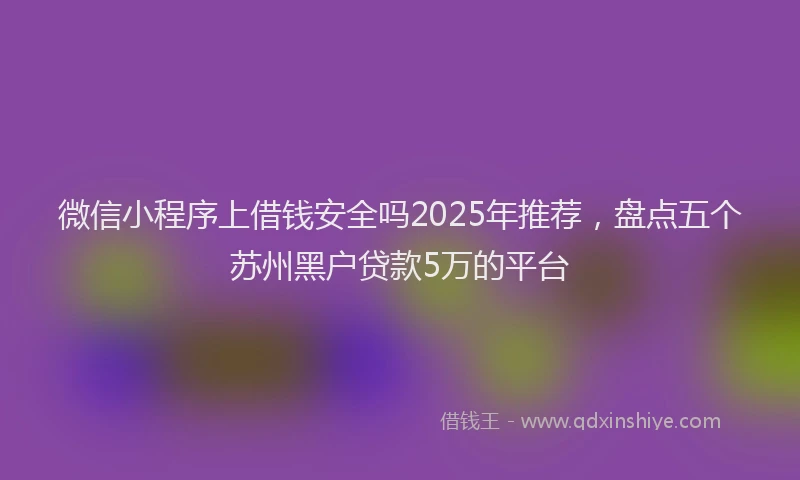 微信小程序上借钱安全吗2025年推荐，盘点五个苏州黑户贷款5万的平台