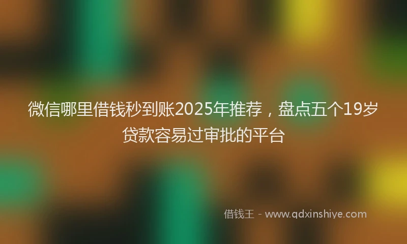 微信哪里借钱秒到账2025年推荐，盘点五个19岁贷款容易过审批的平台