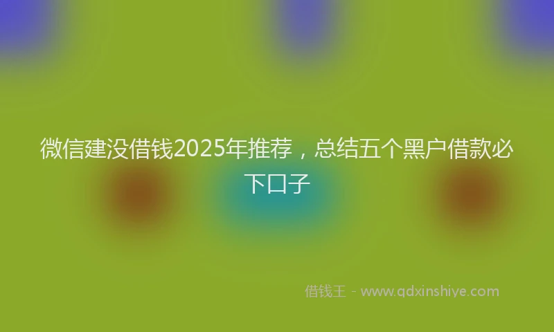 微信建没借钱2025年推荐，总结五个黑户借款必下口子