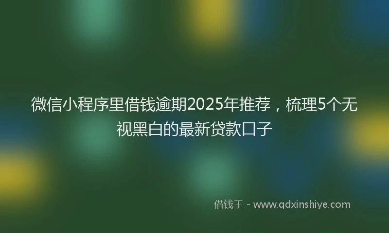 微信小程序里借钱逾期2025年推荐，梳理5个无视黑白的最新贷款口子