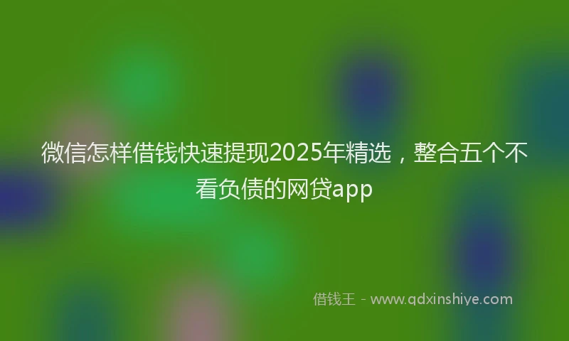 微信怎样借钱快速提现2025年精选，整合五个不看负债的网贷app