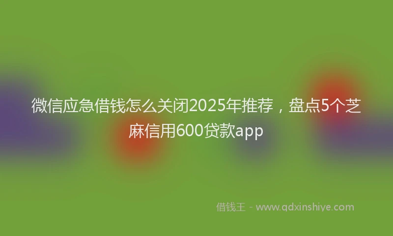 微信应急借钱怎么关闭2025年推荐，盘点5个芝麻信用600贷款app