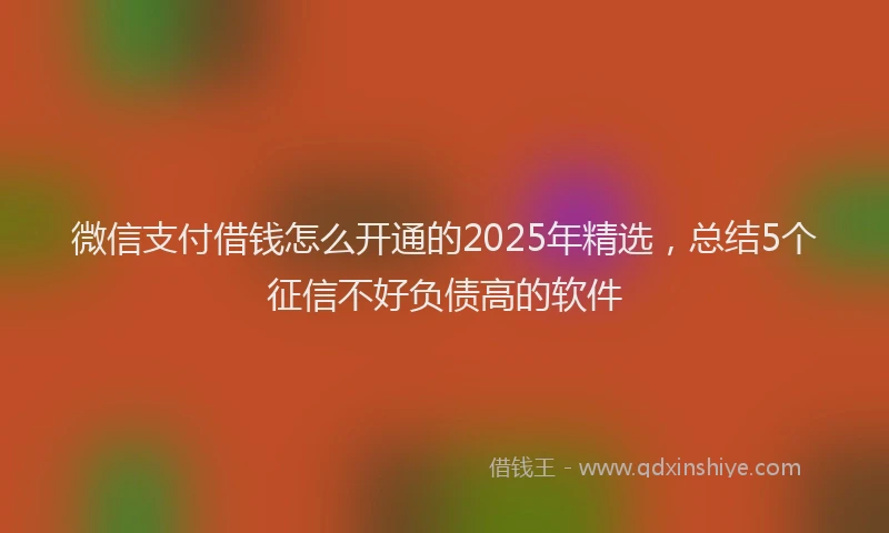 微信支付借钱怎么开通的2025年精选，总结5个征信不好负债高的软件