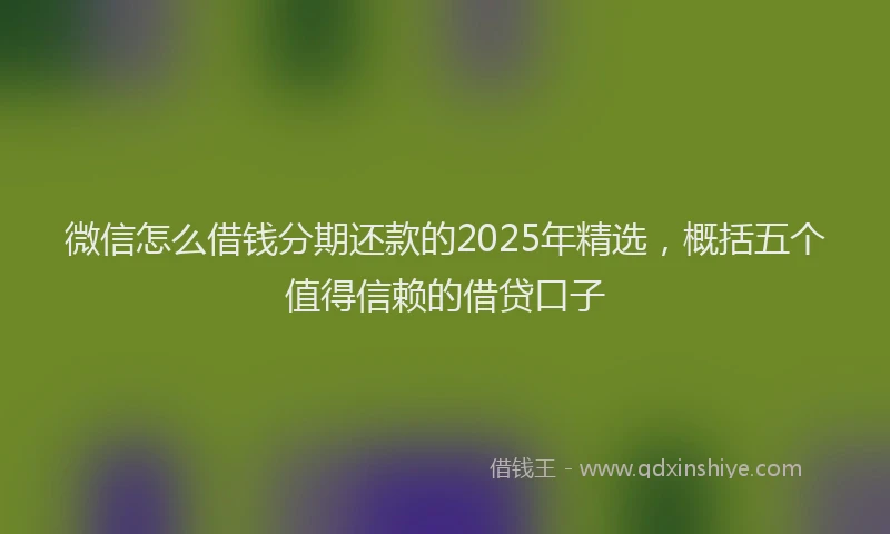 微信怎么借钱分期还款的2025年精选，概括五个值得信赖的借贷口子