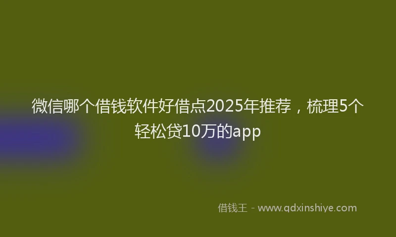 微信哪个借钱软件好借点2025年推荐，梳理5个轻松贷10万的app