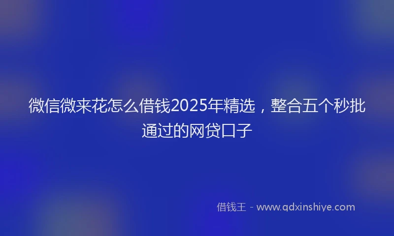 微信微来花怎么借钱2025年精选，整合五个秒批通过的网贷口子